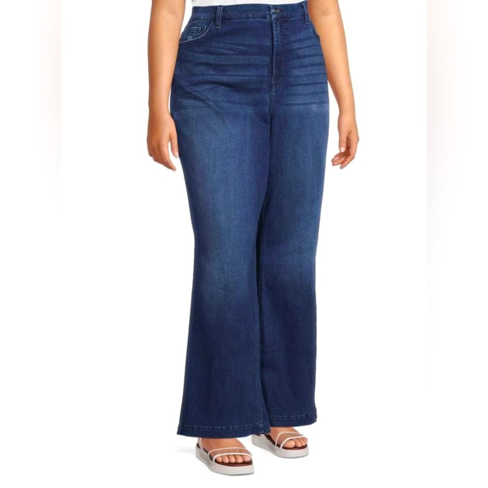 Jen 7 By 7 For All Mankind Hi Rise Flare Crop Plus Size Jeans Size 26 NWT